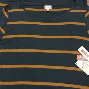 LuLaRoe Julia - Navy and Mustard Yellow